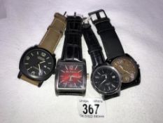 4 assorted wristwatches including Ben Sherman