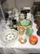 A large quantity of china including continental porcelain ribbon bowl etc.