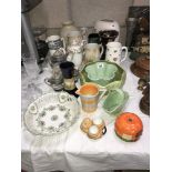 A large quantity of china including continental porcelain ribbon bowl etc.