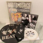 A mixed Beatles memorabilia including Mosaic puzzle, clock, tie, plate etc.