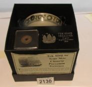 A boxed Tek Sing or True Star Chinese porcelain treasure with certificate.