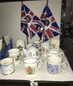 A collection of Royal family commemorative china including teacups and teapots