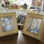 2 framed and glazed portraits prints.