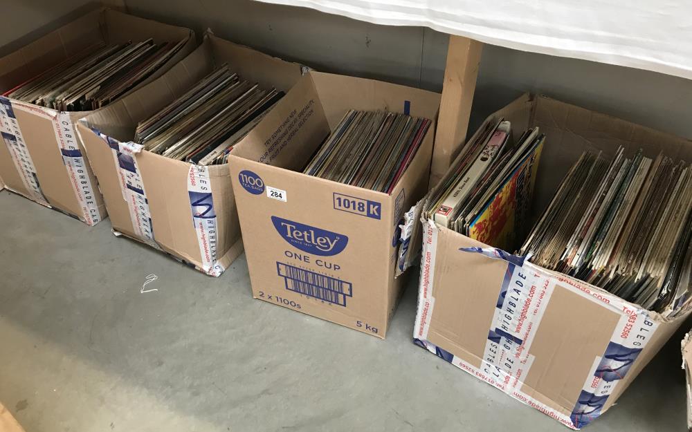 4 boxes of LP records including various artists