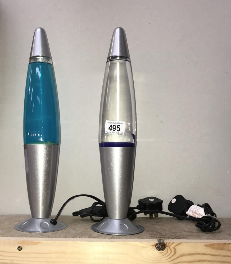 2 retro rocet lava lamps