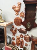 12 copper fruit and jelly moulds