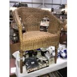 A Wicker lloyd loom style chair