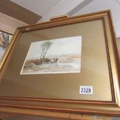 A framed and glazed watercolour rural scene signed William Hinderman.