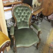 A mahogany framed gentleman's chair,.