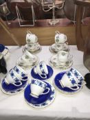 6 Royal Stafford True Love trios and 6 Sutherland tea cups and saucers