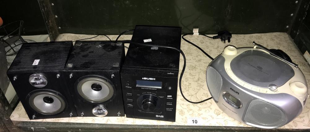 A mini Bush HiFi system and a CD player