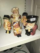 A Shorter Henry VII character jugs etc including trumpeter