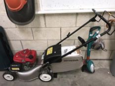 A Honda GCV135 petrol lawn mower