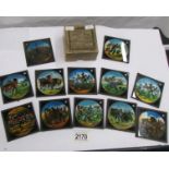 A set of coloured magic lantern slides entitled Transvaal Battle.