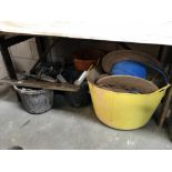 A quantity of buckets, tools & ropes etc.