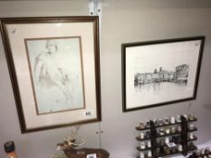 2 framed and glazed pictures