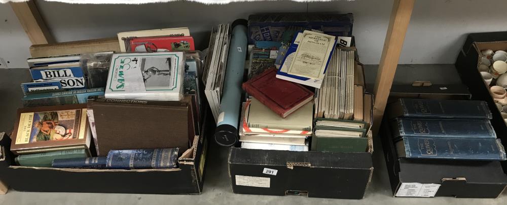 3 boxes of miscellaneous books and periodical magazines about antiques