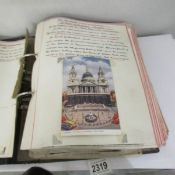 A hand written book on British cathedrals.