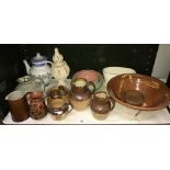 A quantity of stoneware jugs, bowls etc.