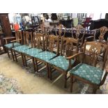 A set of 6 dining chairs including 2 carvers.