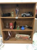 3 shelves of novelty perfume bottles including Avon