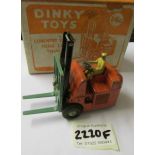 A boxed Dinky Coventry Climax fork lift truck.
