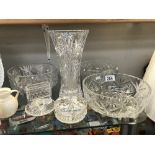 A quantity of glassware including fruit bowls, vases etc.