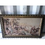 A woven framed picture of a romantic rennaisance venetian scene