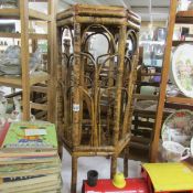 A bamboo plant stand.
