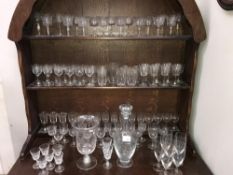 A large amount of crystal glass and decanter