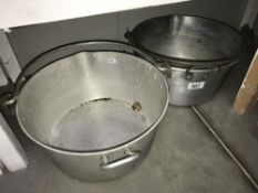 2 vintage aluminium jam pans