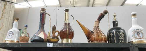 A quantity of carafes and decanters
