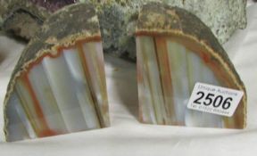A pair of rock crystal book ends.