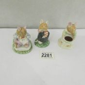 3 Royal Doulton figurines being Mr Toad Flax,