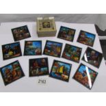 A set of coloured magic lantern slides entitled Robinson Crusoe.