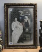 A large Edwardian framed family portrait