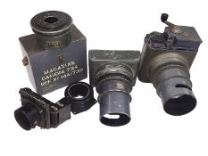 A Spitfire surveillance camera with case, a 5" type B air cone lens and other related items.