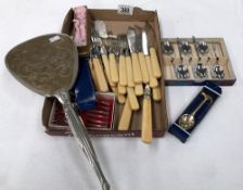 A mixed lot of cutlery including fish knives and forks