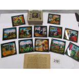 A set of coloured magic lantern slides entitled Handy Andy.