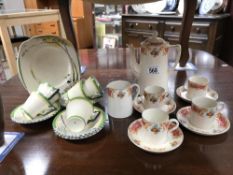 An Art Deco Burleigh ware tea ware and a meakin tea set