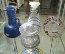 A mixed lot of early glass vases etc.