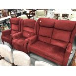 A 2 seater sofa and 2 matching armchairs