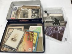 2 trays of old postcards including Bi-planes etc.