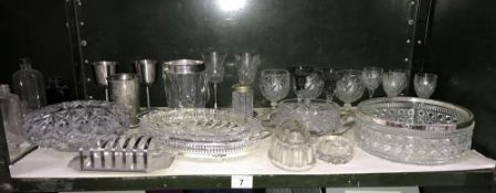 A quantity of miscellaneous glassware including wine glasses etc.