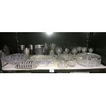 A quantity of miscellaneous glassware including wine glasses etc.