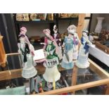 8 Coalport Victorian Elegance miniature bustle figurines - Miss Henrietta, Miss Elizabeth,