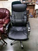 A black leather computer/office chair