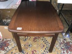 A mahogany coffee table