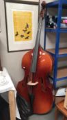 A Czechoslovakian double bass and soft case