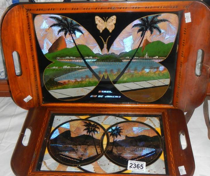 2 butterfly wing trays from Brazil.